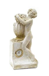Stolové hodiny s figurálnym motívom ženy s vázou