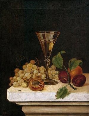 Zátišie s pohárom a ovocím