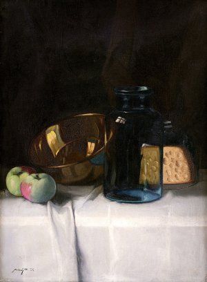 Zátišie na bielom obruse