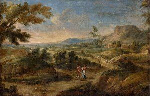 Pastorálna krajina s figurálnou štafážou