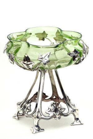 Secesná žardiniéra v kovovej montáži