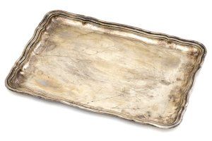 Obdlžnikový strieborný podnos