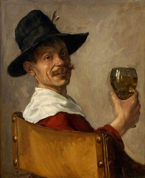 Muž s pohárom vína