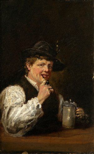 Portrét muža pri pive