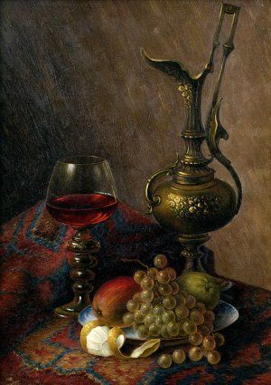 Zátišie s čašou vína