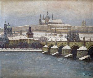 Pohľad na Pražský hrad od Vltavy