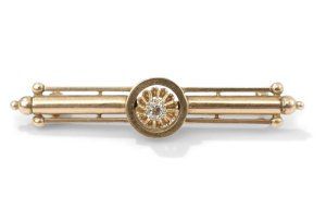 Zlatá brošňa s briliantom