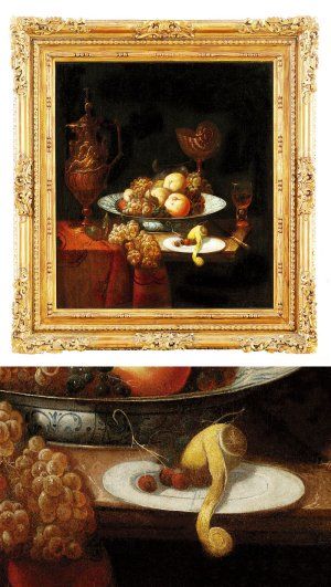 Zátišie s ovocím, nautilom a pokálom