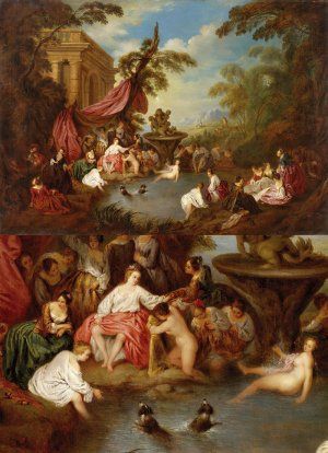 Dámska spoločnosť pri kúpeli