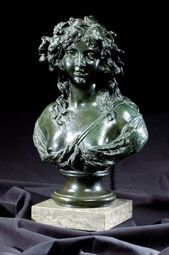 Bronzová busta mladej ženy
