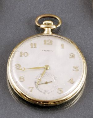 Pánske zlaté vreckové hodinky značky ETERNA