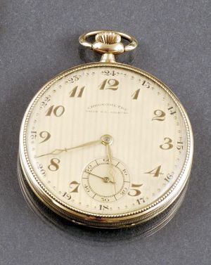 Pánske zlaté hodinky CHROMOMETRE,UNION S.A.SOLEURE