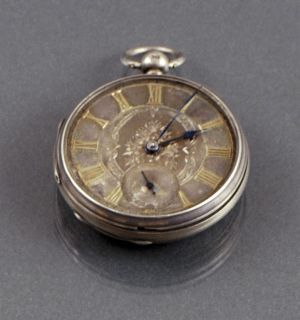 Strieborné vreckové hodinky Spindel
