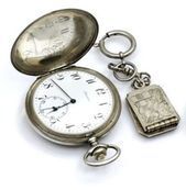 Strieborné pánske trojplášťové vreckové hodinky Doxa