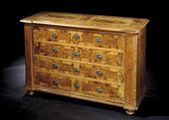 Baroková komoda s tajnými zásuvkami