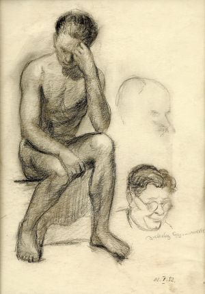 Kresbové štúdie s autoportrétom