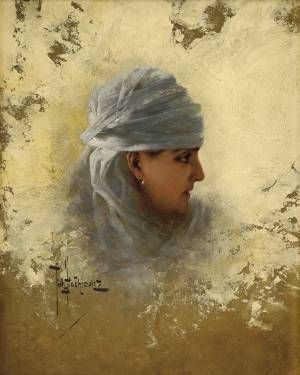 Podobizeň Sarah Bernhardt (v šatke)