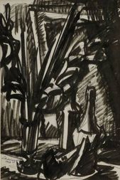 Zátišie s fľašou a kyticou