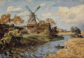 Holandská krajina s mlynom