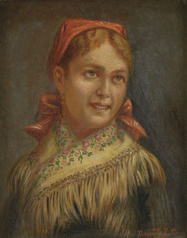 Portrét ženy v šatke
