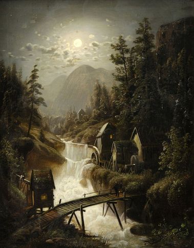 Horský potok s mlynom