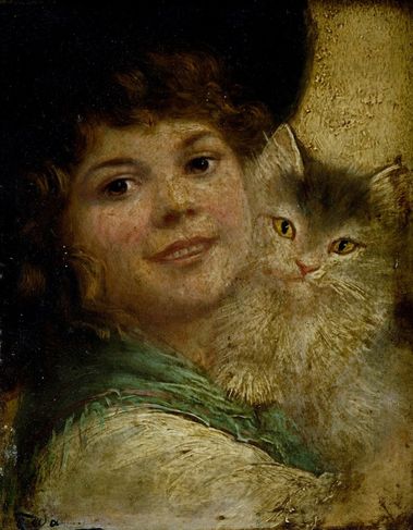 Dievčatko s mačiatkom