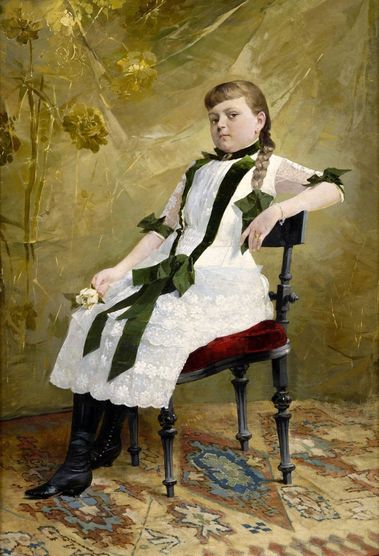 Portrét dievčaťa s bielou ružou