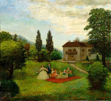 Galantná scéna v parku