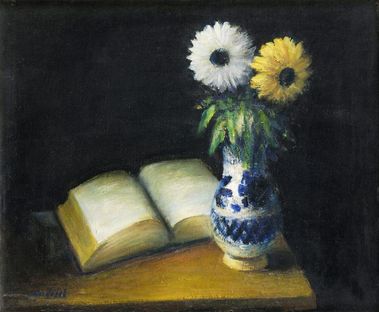 Zátišie s kyticou a knihou
