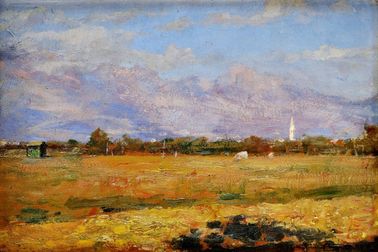 Letná krajina s kostolom