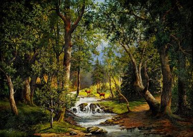 Srny pri horskom potoku