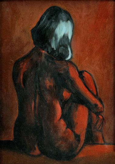 Žena s modrými vlasmi