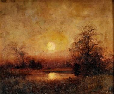 Krajina pri západe slnka