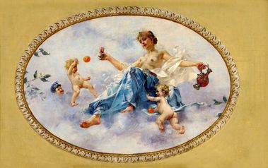 Štúdia k výzdobe salónneho vozu císara Františka Jozefa I. na trati Viedeň Košice