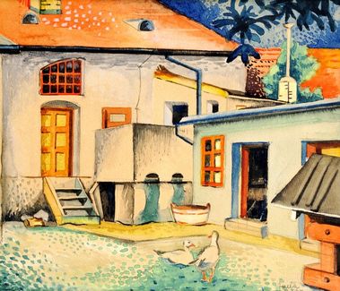 Dvor rodného domu v Ružomberku