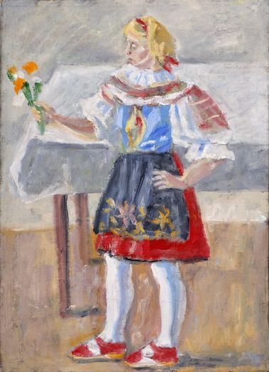 Žena v kroji s kytičkou