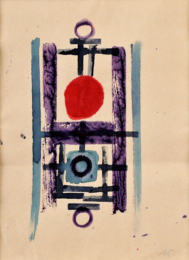 Kompozícia s červeným bodom