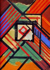 Kompozícia s červenými pásmi