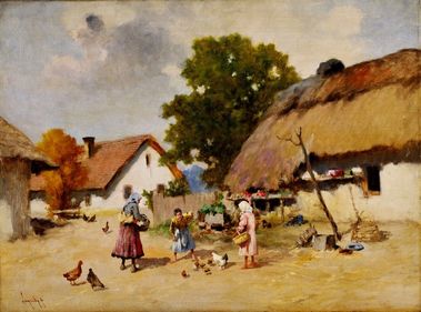 Ženy na dedinskom dvore