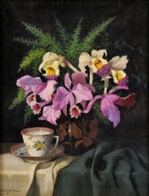 Kytica s čajovou šálkou