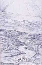 Rieka Ipeľ - Rieka doroz-umenia (Konceptuálna kresba krajiny)