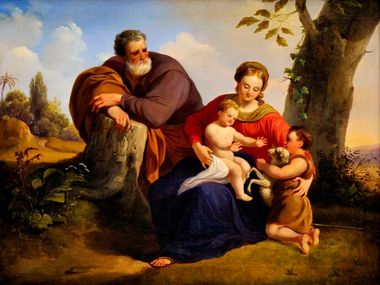 Svätá rodina so sv. Jánom Krstiteľom (podľa Raffaela Santi)