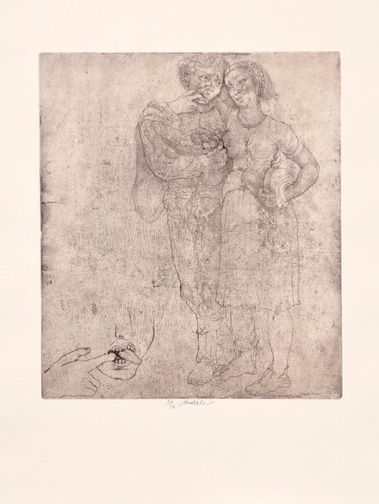 Zaľúbený sedliacky pár (podla Dürera)