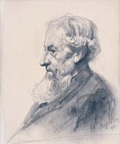 Hlava starého muža z profilu