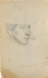 Skica mladíka s cigarou