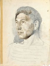 Muž v pásikavom odeve (zápasník) - Dedinský chlapec