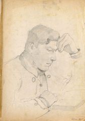 Zamyslený dôstojník nad knihou