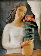 Žena s kvetom
