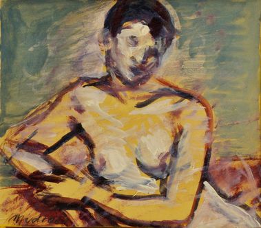 Poloakt ženy s podopretou rukou