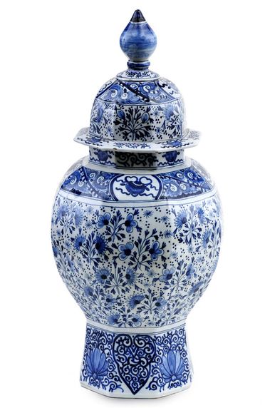 Delftská váza s vrchnákom